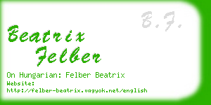 beatrix felber business card